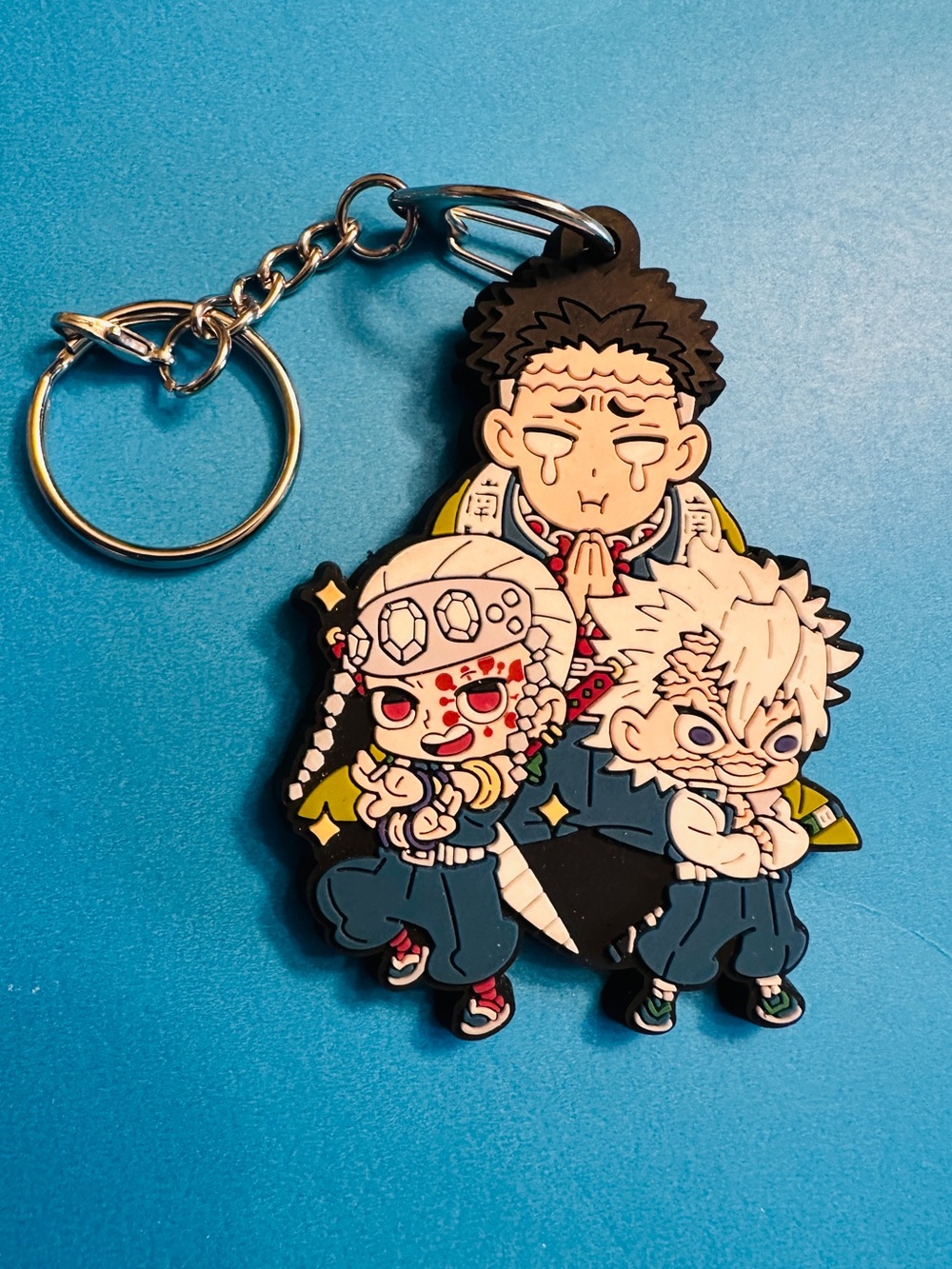 Japan Anime Keychain Demon Slayer Gyomei Tengen & Sanemi Rubber Strap Charm